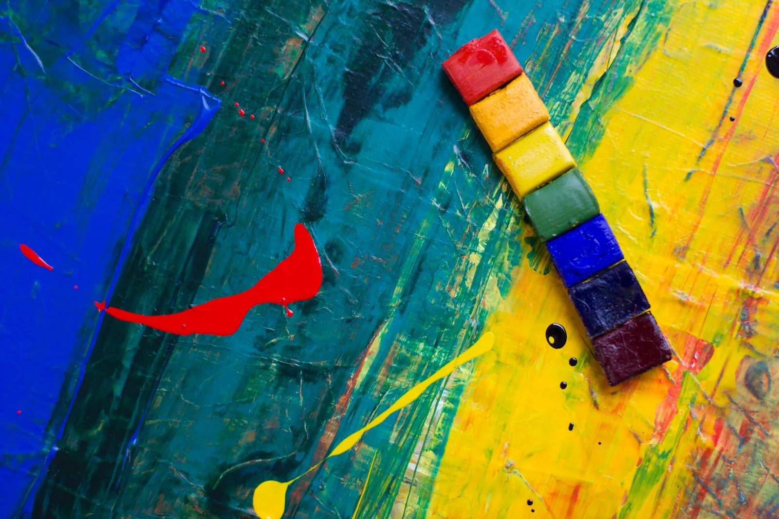 A mix of different colors on a canvas.